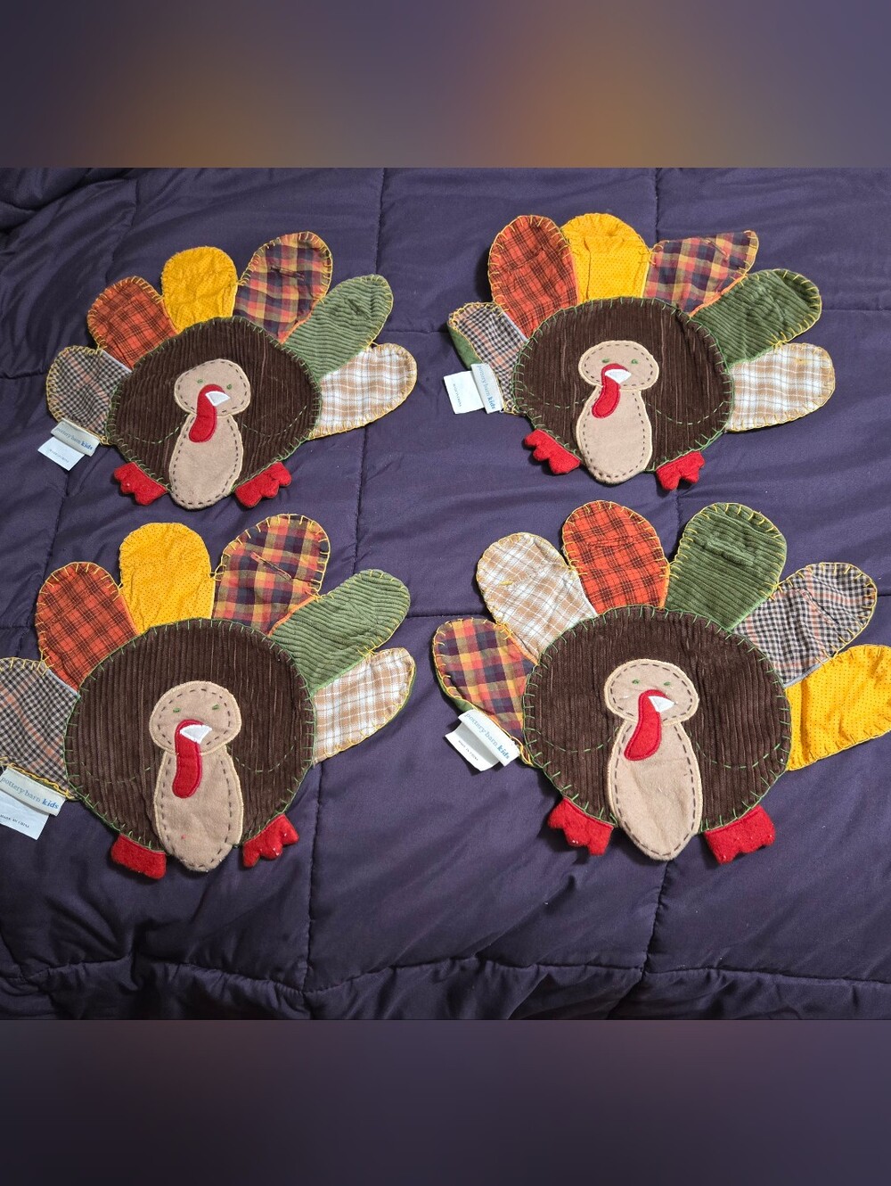 pottery barn kids Turkey Holiday Placemats With Utensil Pockets Set of 4